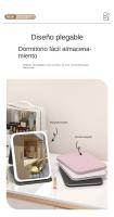 Espejo de maquillaje con luz LED, espejo de maquillaje, espejo de mesa giratorio, plegable y ajustable de 180°, adecuado para sala de estar, salón de belleza, SPA y hotel, espejo de maquillaje portátil - details 10