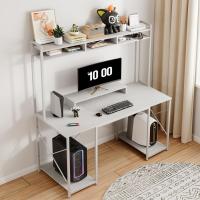 Mesa de Juego Ergonómica Estante de Almacenamiento con Soporte 120x60cm Marrón - details 16