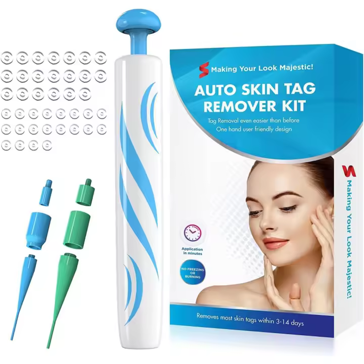 Pluma indolora para quitar etiquetas de piel, Kit de herramientas con 40 bandas pequeñas y regulares, dispositivo fácil de quitar (2mm-8mm) - 1