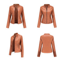 Chaqueta de cuero de imitación para mujer, chaqueta de motocicleta, delgada, corta, pu, primavera y otoño - details 10