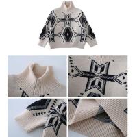 2024 Otoño e Invierno nueva moda para niños lindo Polo de cuello alto manga larga estampado suelto cómodo Casual versátil Top - details 2