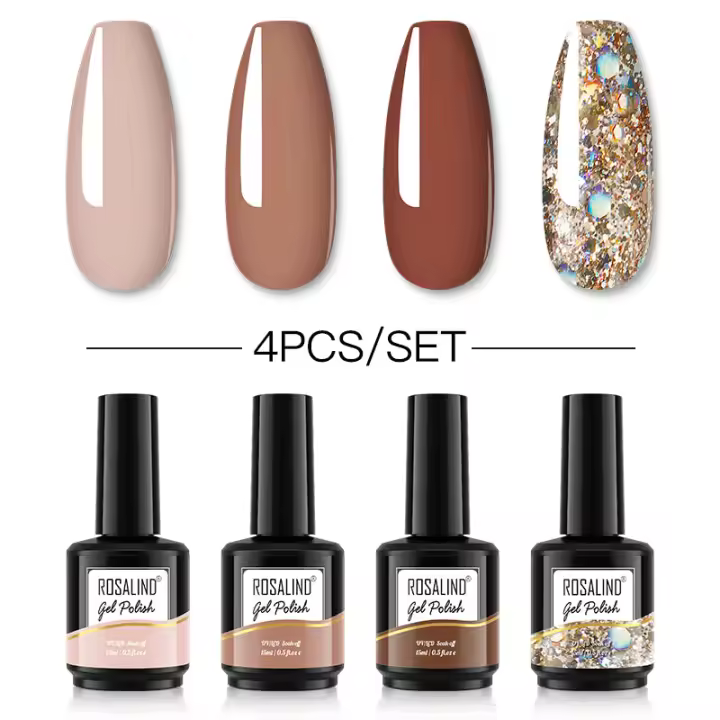 ROSALIND-Juego de esmaltes en Gel para uñas, Accesorios de manicura semipermanentes, capa Base superior, Vernis - 1