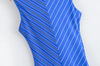 Ropa de mujer europea y americana, vestido largo a rayas de cuello alto semi temperamento de moda - details 5