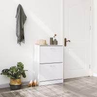 Armario con 3 puertas abatibles, zapatero de madera de 3 pisos, para entrada estrecha, pasillo, sala de estar, 60 x 24 x 120 cm, marrón rústico LBC030X01 - details 34