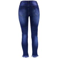 Pantalones vaqueros ajustados de cintura alta para mujer Pantalones vaqueros de estilo coreano con agujeros - details 10