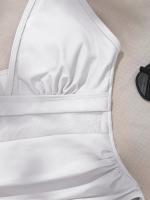 Bañador negro de una pieza para mujer, traje de baño de realce con Control de barriga, Tankini de una pieza - details 11