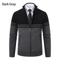 Chaqueta de suéter para hombre con forro de punto, cárdigan con capucha de otoño e invierno, chaqueta de suéter informal, ropa para hombre - details 7