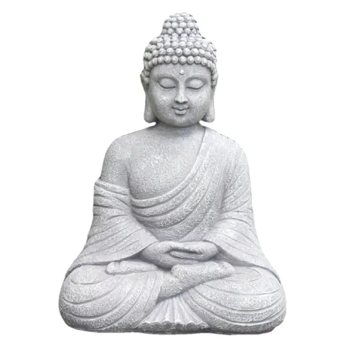 Estatua de Buda de jardín Vintage, escultura de estatuilla de budismo Zen para interiores y exteriores, adorno de decoración de tienda de oficina en casa - 1