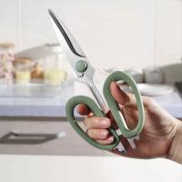 1 tijeras de cocina de acero inoxidable con mangos de goma suave, resistentes al óxido, ideales para pescado, carne, pollo, frutas, verduras, herramienta de cocina apta para alimentos, cómoda de usar - details 5
