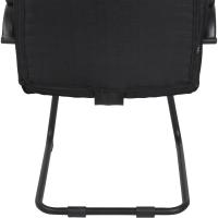 Tapizada En Tela & con Base De Metal I Silla De Conferencia con Reposabrazos, Color:Negro/Negro - details 7