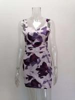 Vestido Mini de Impresión para Mujer Primavera-Verano Sin Mangas, Adelgazado en Caderas, Vestido Corto de Moda para Club Nocturno - details 15