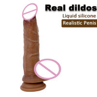 Consolador realista de silicona para mujer, pene grande con ventosa suave, Juguetes sexuales para adultos, masturbador femenino, Vaginal y Anal, 18 - details 2