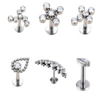 Piercing G23 de titanio para labio y Oreja, G23, labret, cartílago de la oreja, Tragus Helix, tornillo, ajuste superior, 16g, gótico, snug, joyería corporal, 1 ud. - details 0
