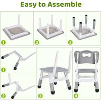 Mesa de Niños Ajustable en Altura Juego de Sillas de 4 Ideal para Jardín de Infantes y Habitación - details 42