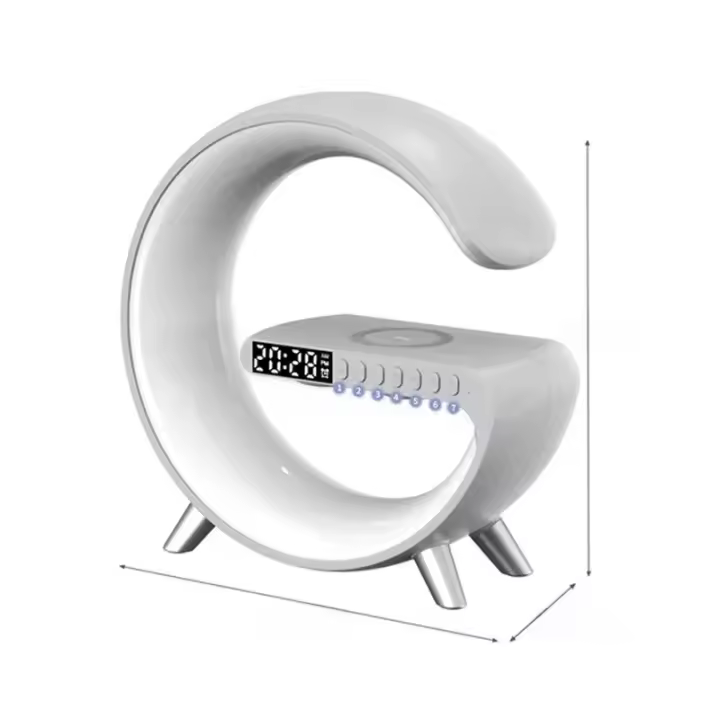 Lámpara De Escritorio Inteligente Big G Light Con Cargador Inalámbrico Y Altavoz Bluetooth Diversión De Color Ambiental Luz Nocturna - 1