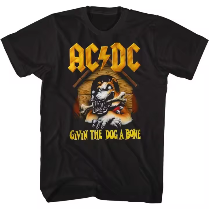 Camiseta de manga corta para adultos, camisa con estampado de AC/DC Rock Band Givin The Dog A Bone - 1