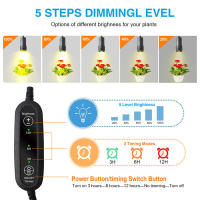 Luz LED con zoom de altura ajustable, lámpara de espectro completo para cultivo de plantas, 3/6/12H, 5 escalones, regulable, 10W - details 2