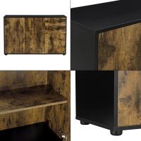 74 x 117 x 36 cm - con 2 Cajones y 3 Puertas - Organizador de Oficina - Aparador - Cajonera Multiusos - Mueble Auxiliar - Efecto Roble Oscuro - Negro - details 5