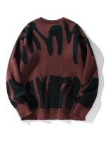 Nuevo Jersey Popular de otoño e invierno con patrón de Jacquard Irregular, suéter informal de punto con cuello redondo y contraste de Color para hombre - details 12