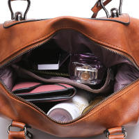 Bolso De Gran Capacidad Para Mujer, Bolso De Mujer De Cuero De Cera De Aceite, Bolso De Mensajero De Hombro. - details 4