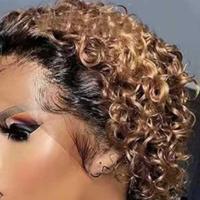 Pelucas cortas de corte Pixie para mujer, peluca de cabello humano de estilo africano para fotografía, uso en escenario - details 2