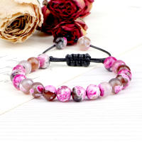 8mm hombres mujeres ágatas de fuego cuentas de ónix pulsera brazaletes curación Piedra Natural Chakra oración encanto Buda joyería ajustable regalos - details 5
