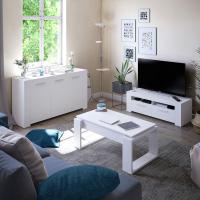 Taburete Moderno de Blanco Armario Auxiliar de Comedor Medidas 144cm x 42cm x 80cm - details 7