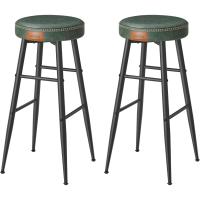 Juego de 2 Taburetes de Bar Taburetes de Cocina, Taburetes de Desayuno, Cuero Sintético con Costuras 76,2 cm de Alto, Silla Comedor, Fácil Montaje, Negro - details 10