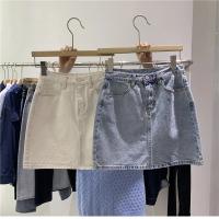 Falda vaquera ceñida adelgazante de cintura alta para mujer, ropa exterior de corte A, nuevo estilo, moda verano 2025 - details 0