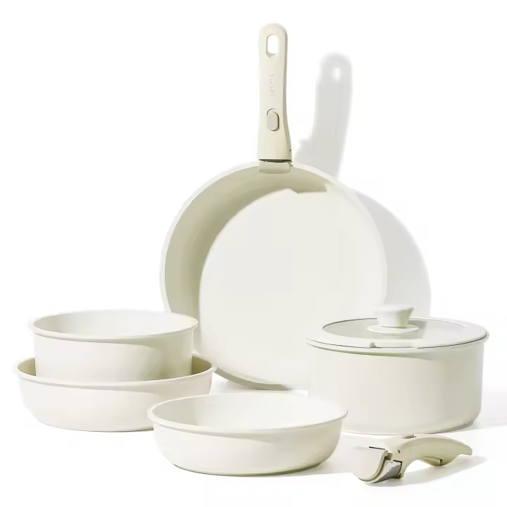 Juego de Sartenes Antiadherentes con Mango Extraíble Apto para cocinar Todas las estufas, 8 piezas - 1