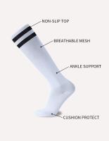 Calcetines de Fútbol a Rayas Blancas y Negras Altura del Tobillo Ideal para Hombres, Niños, Mujeres - details 3