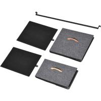 Cómoda con perchero, estructura de acero, 5 cajones, dormitorio, pasillo, muebles para el hogar, negro y marrón - details 8