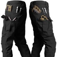 Conjunto táctico de invierno para hombre, traje militar impermeable a prueba de viento para exteriores, chaquetas con capucha de concha suave con múltiples bolsillos, pantalones de trabajo de piel de tiburón - details 27