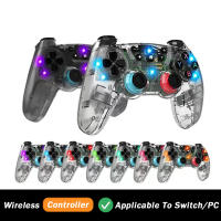 Mando inalámbrico con vibración para consola Switch/PS3, mando medio transparente con Bluetooth, doble Motor, seis ejes, Pro - details 5