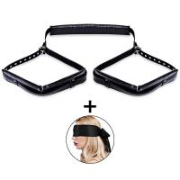 Juego de Lazos de BDSM Leten Collar de Pulsera de Cadena Trasera Ajustable con Blindfold y Manos Atadas - details 14