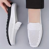 Mocasines de Verano Transpirables para Hombres Zapatillas Blancas Perforadas - details 1
