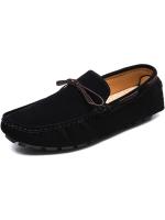 Los hombres mocasines zapatos de cuero vegano zapatos de la cubierta detalles de costura gamuza Vamp suela de goma Flexible tacón plano cómodo baile Slip-on - details 2