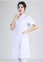 Bata de laboratorio blanca, uniforme médico femenino de manga corta/larga, uniforme de laboratorio de algodón, traje de trabajo para salón de belleza y farmacia - details 14