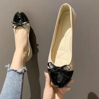 Zapatos planos de ballet para mujer, Un estribo, Mocasines elegantes con lazo - details 5