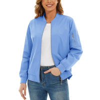 MAGCOMSEN-chaquetas Bomber para mujer, chaqueta informal con cremallera, abrigo cortavientos impermeable, prendas de vestir con 3 bolsillos, otoño - details 13