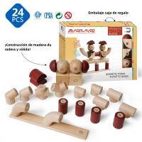 24pcs juego de bloques de construcción magnéticos juguetes educación preescolar infantil bloques de construcción magnéticos juguetes Montessori regalo de Navidad 2024 - details 0
