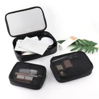 Bolso De Maquillaje Para Mujer En Color Sólido Con Cierre De Cremallera Bolsa De Cosméticos Transparente Y Malla Portátil Mini Para Viajes Organizador De Almacenamiento - details 0
