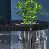 Pecera de sobremesa irrompible, ahorradora de espacio, con compartimento para filtro, pecera de plástico transparente, pecera de mesa transparente. - details 1