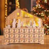 Calendario de iluminación LED para Navidad, decoración de madera, 2024 - details 2