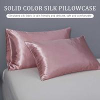 Fundas de almohada de refrigeración de satén, fundas de almohada de Color sólido con diseño de sobre para dormitorio, uso en verano - details 4