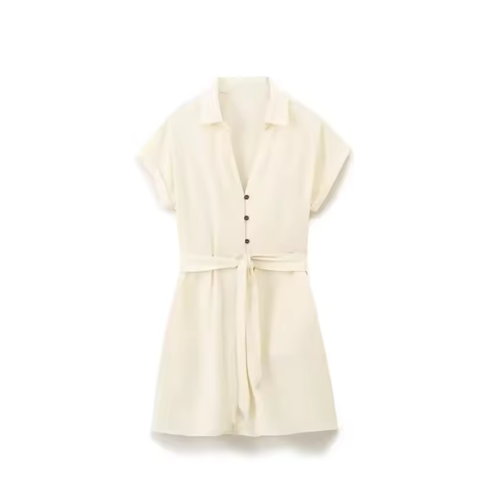Vestido Suelto Casual con Cuello en V Moda de Verano para Mujeres de Poliéster - 1
