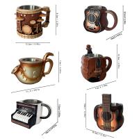 Taza de café con instrumento Musical de resina, diseño de guitarra, taza de café en forma de guitarra hecha a mano, taza de agua duradera para el hogar y la cocina - details 0