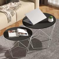 Juego de 2 Mesas Auxiliares Mesa de Centro con Función de Cesta Mesa de Sala Mesa de Metal - details 28