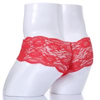 Encaje Sexy Ropa Interior Hombres Boxer hombre Transparente Bragas Ultra Finas Bolsa de Pene Sissy Hombre Bóxers Pantalones Cortos cueca - details 5