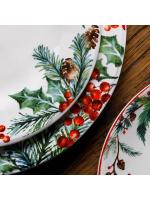 Creative Christmas Ceramic Dinner Plate Round Plate Santa Claus Tableware Dessert Dish Household Fruit Snack Western Plates - details 5